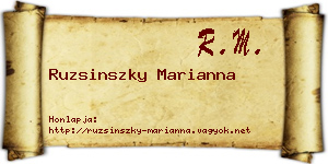 Ruzsinszky Marianna névjegykártya